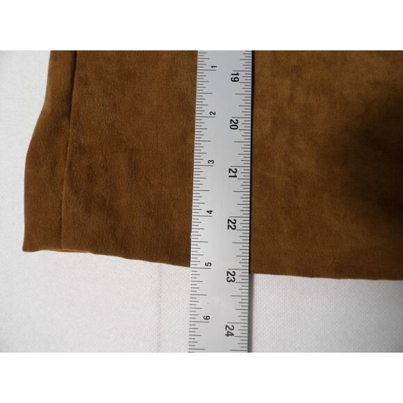 Derek Heart Pencil Skirt 13/14 Faux Suede Brown Minimalist Casule Office Modest - Picture 7 of 12